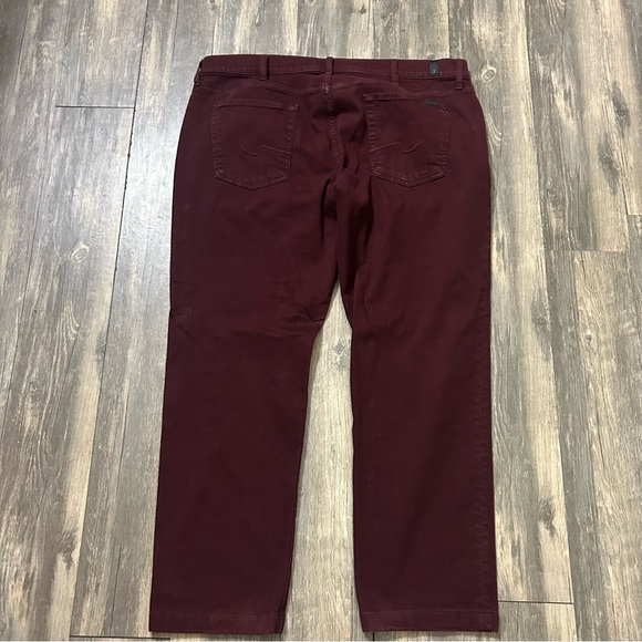7 for All Mankind Luxe Sport Slimmy Burgundy Jeans Men’s 33 - Picture 2 of 5